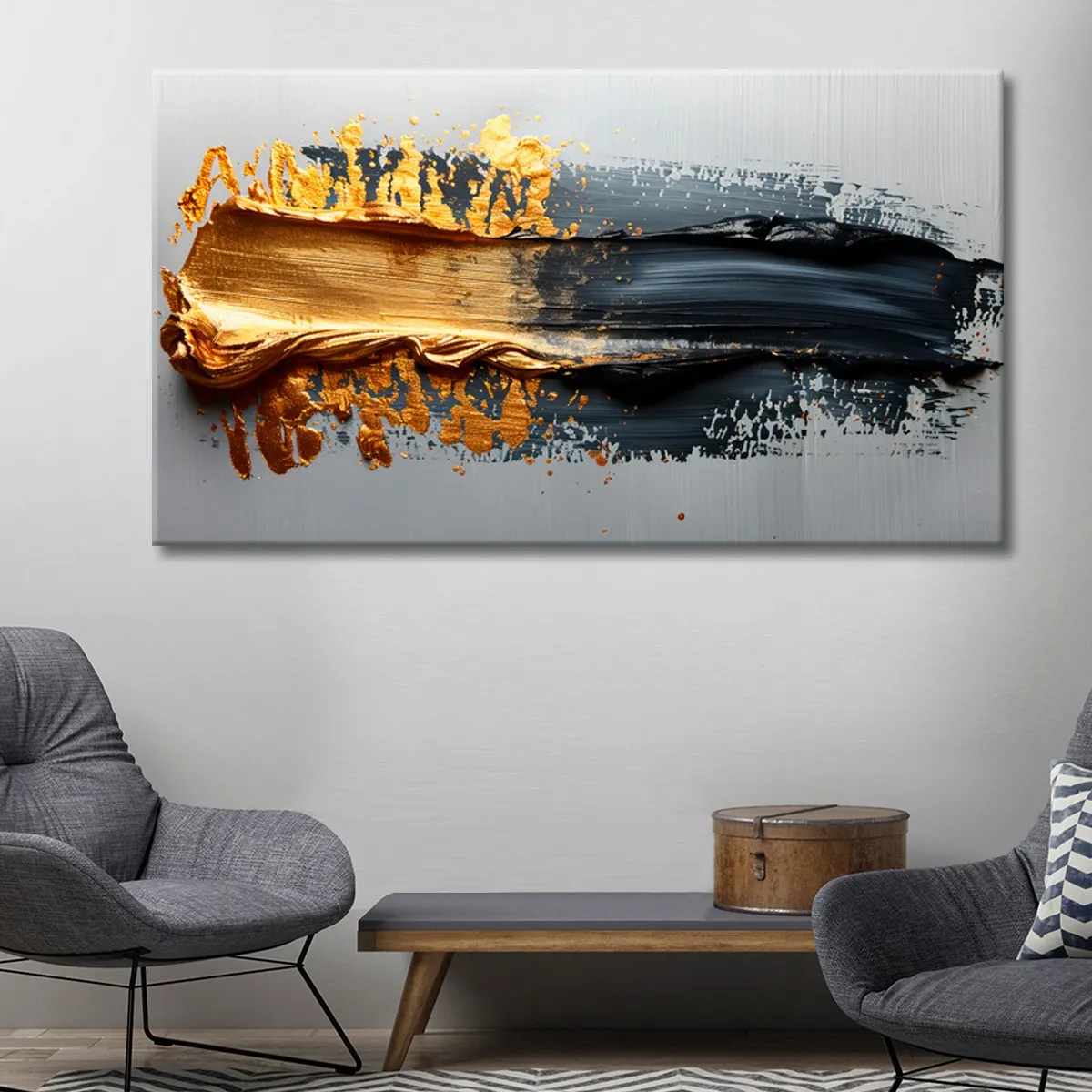 Cuadro abstracto dorado